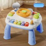 Multifunctional Early Learning and Music Toy with Colorful Buttons, Steering Wheel, and Musical Notes - Image 2