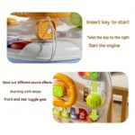 Multifunctional Early Learning and Music Toy with Colorful Buttons, Steering Wheel, and Musical Notes - Image 5