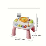 Multifunctional Early Learning and Music Toy with Colorful Buttons, Steering Wheel, and Musical Notes - Image 6