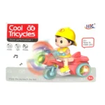 Stunt Tricycle Battery Toy with Lights & Music - Multicolor
