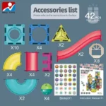 Enlightenment diy free assemble ball track building tiles set toys magnetic blocks for children - Image 3