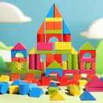 Wooden Colorful Children's Particle Building Blocks Puzzle Toys
