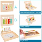 Montessori Learning Toys Slide Puzzle, Color Shape Sorting Matching Brain Teasers Logic Game - Image 2