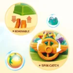Electronic Steering Wheel Detachable Legs Mini Automatic Catch Bean Kids Gaming Machine With Light And Music - Image 3