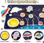 8 Planets Matching Maze Board Science Cognitive Planetary Construction Slide Wooden Puzzle - Image 2