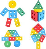 Train Toy Set For Toddler, Sorting And Shape Color Recognition Geometric Blocks Colorful - Image 3