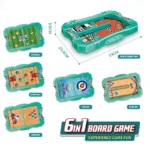 Latest Education 6 in 1 Board Game Set Kids Interactive Tabletop Sports Games Toy - Image 3
