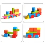 Wooden Colorful Children's Particle Building Blocks Puzzle Toys - Image 3