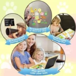 Magnetic Wooden Puzzle Game, Double-Sided Puzzle Drawing Easel, Chalk Board, Educational Toy for Kids - Image 3