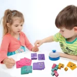 OZXVXZO Wooden Cube Puzzle Game with Bell