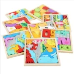 Wooden 3D Puzzles (Yummy Fruits, Animel, Vehicle, Number)