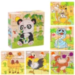 Wooden Blocks Toys Children Six Side Cube Jigsaw Puzzles Game - Image 2