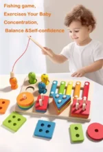 Wooden Musical Percussion Colorful Pounding Bench Toys - Image 2