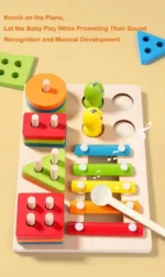 Wooden Musical Percussion Colorful Pounding Bench Toys - Image 3