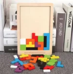 Colorful 3D Puzzle Wooden Tangram Math Toys - Image 2