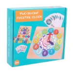 Wooden spelling board puzzle toy With Clock, number, Alphabet Cognition two in one spelling toy for children - Image 3