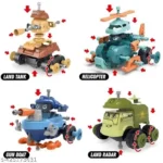 DIY Military Construction Toy Vehicle for Kids (Pack of 4, Multicolour) - Image 2