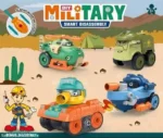 DIY Military Construction Toy Vehicle for Kids (Pack of 4, Multicolour)