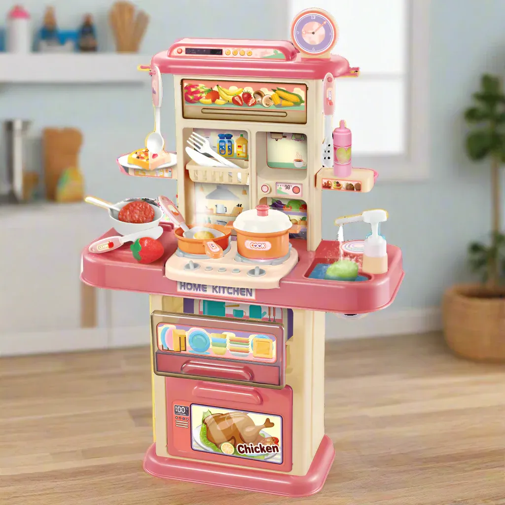imgi_78_3.webp Kitchen Toys Cooking Set with Sound, Light & Smoke for Kids - Image 1