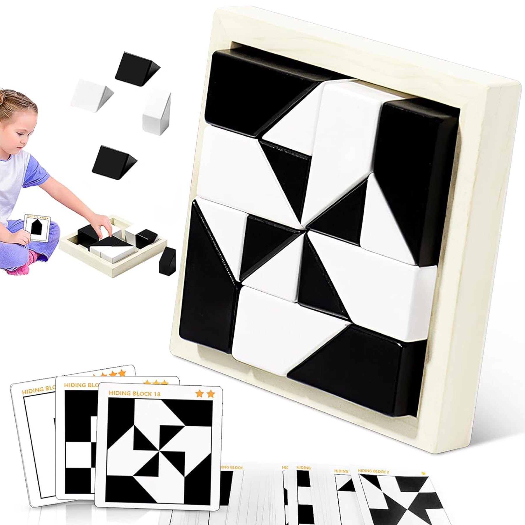 71fr55jh1yL Puzzle Blocks for Kids,Education Puzzle Toy with Storage - Image 1