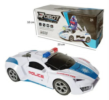2-in-1 Police Deformation Robot Car Toy for Kids