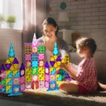 Magnetic Tiles Travel Toy Set with Storage Iron Box - Image 3