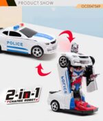 2-in-1 Police Deformation Robot Car Toy for Kids - Image 2