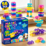 56 Pcs Magic Gumm Soft Building Blocks for Kids Food-Grade