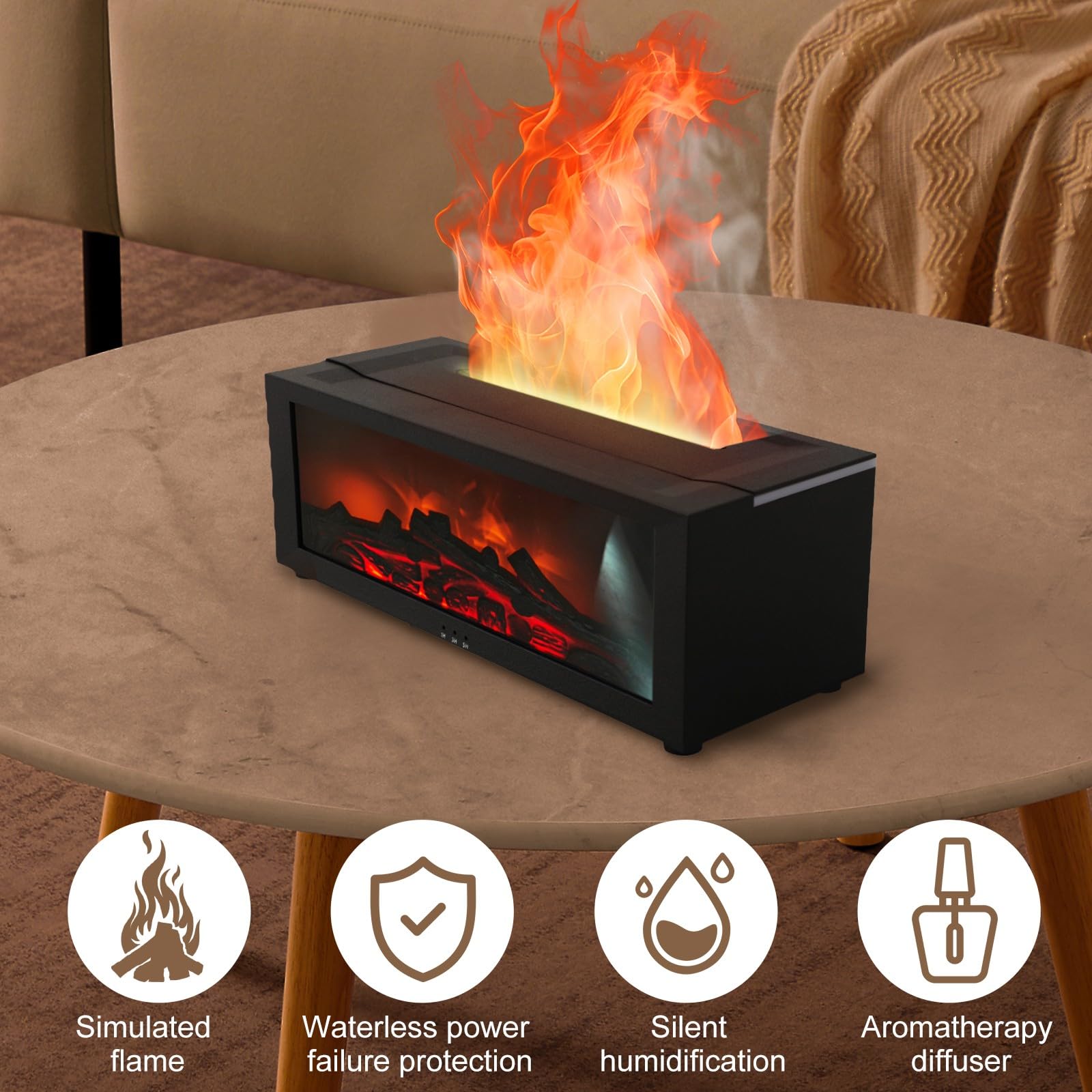 71Wt2xKZmfL Fireplace Humidifier Aromatherapy Diffuser Flame - Image 1