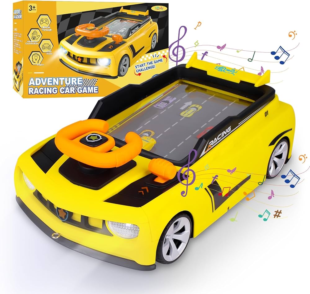71cGVF8gkiL._AC_UF1000,1000_QL80_ Yellow Musical Steering Wheel Racing Car - Image 1