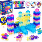 80 PCS Magic Gummy Bloc Soft Building Blocks for Kids