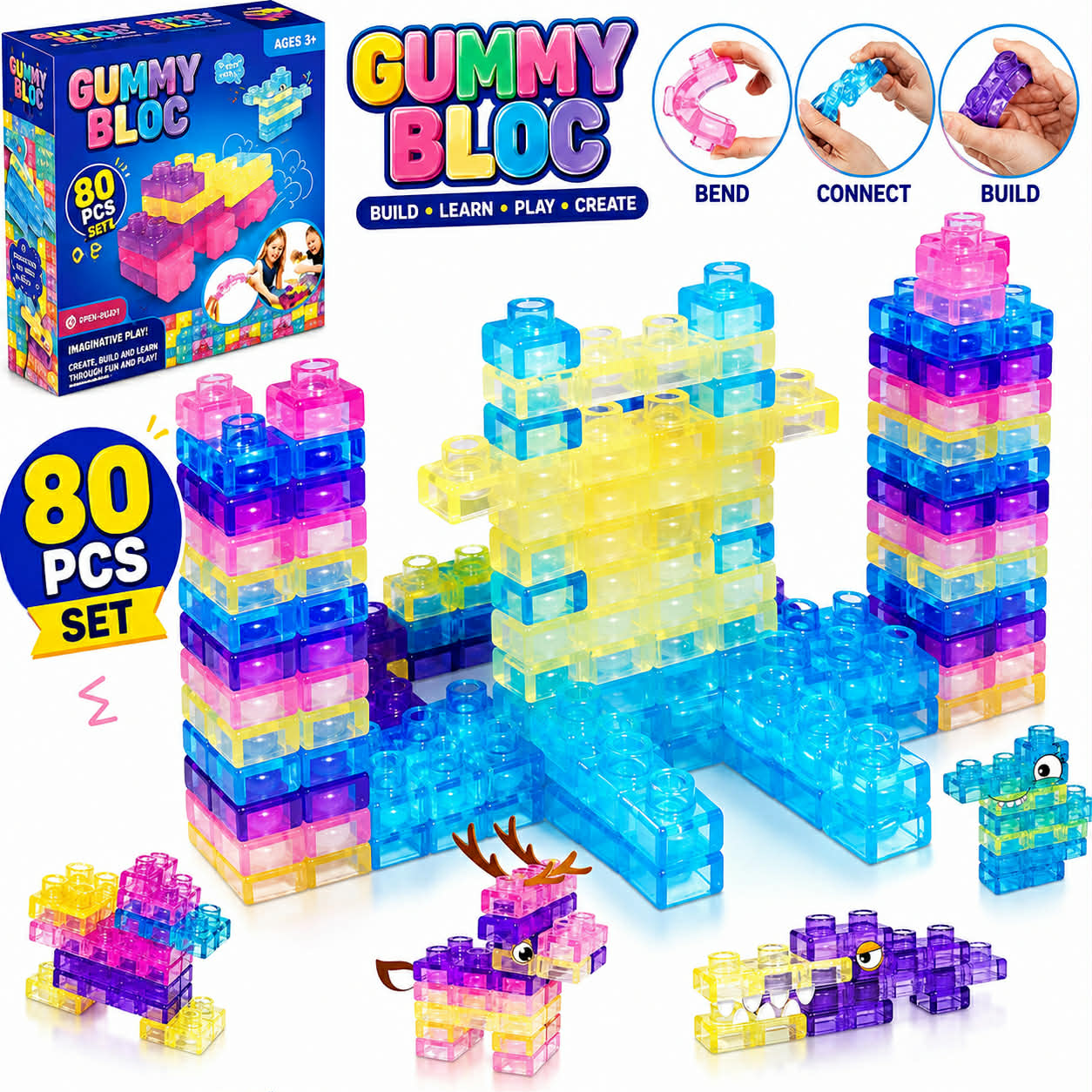 751d3ec2-410a-4120-b109-01cebdfd9605 80 PCS Magic Gummy Bloc Soft Building Blocks for Kids - Image 1