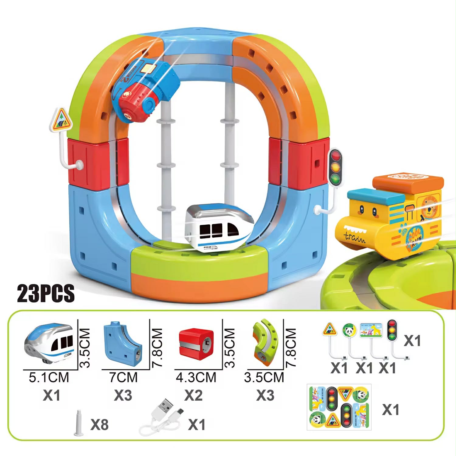 a855f234-2dc9-426b-a52a-9cf739ef1894 DIY Track Electronic High-Speed Rail Train Building Blocks Cube (23PCS Set) - Image 1