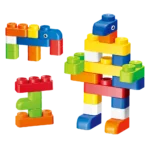 Silicone Soft Rubber Building Blocks For Baby (60 PCS)