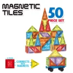 50-Pcs 3D Educational Magnetic Building Tiles Toy Set - Image 2