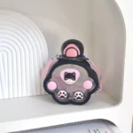 Cute Cartoon Cat Paw Plastic Water Bottle (Black 520ML) - Image 2