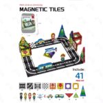 41-Piece Road Traffic Magnetic Tiles set