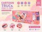 Pink Cute cartoon Truck pencil box