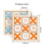 Kids Wooden Tic Tac Toe XO Board Game - Image 3