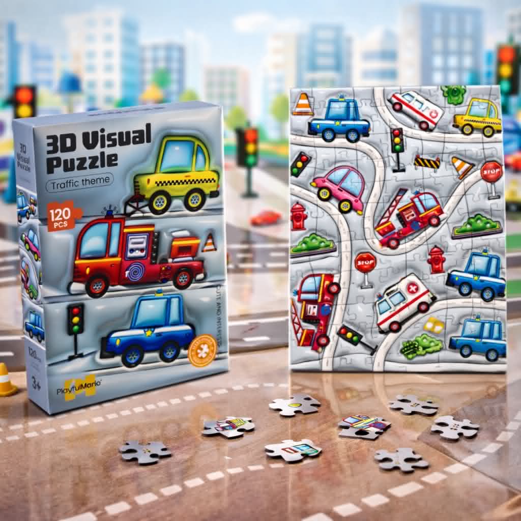 e1296c7e-0d41-493d-b3f5-c7cae76e7360 120-PCS-3D Visual Puzzle (Traffice Theme) - Image 1